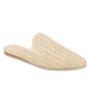 SPLENDID Size 6 Beige Mules Leeza Slip On Woven Flats NEW Cream Raffia Shoes $79